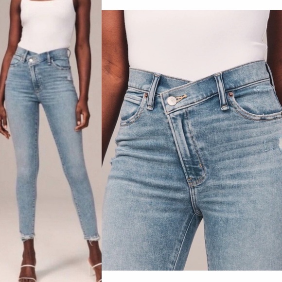 Abercrombie & Fitch High Rise Super Skinny Ankle Cross Over Waist Size 29 XS - Picture 1 of 5